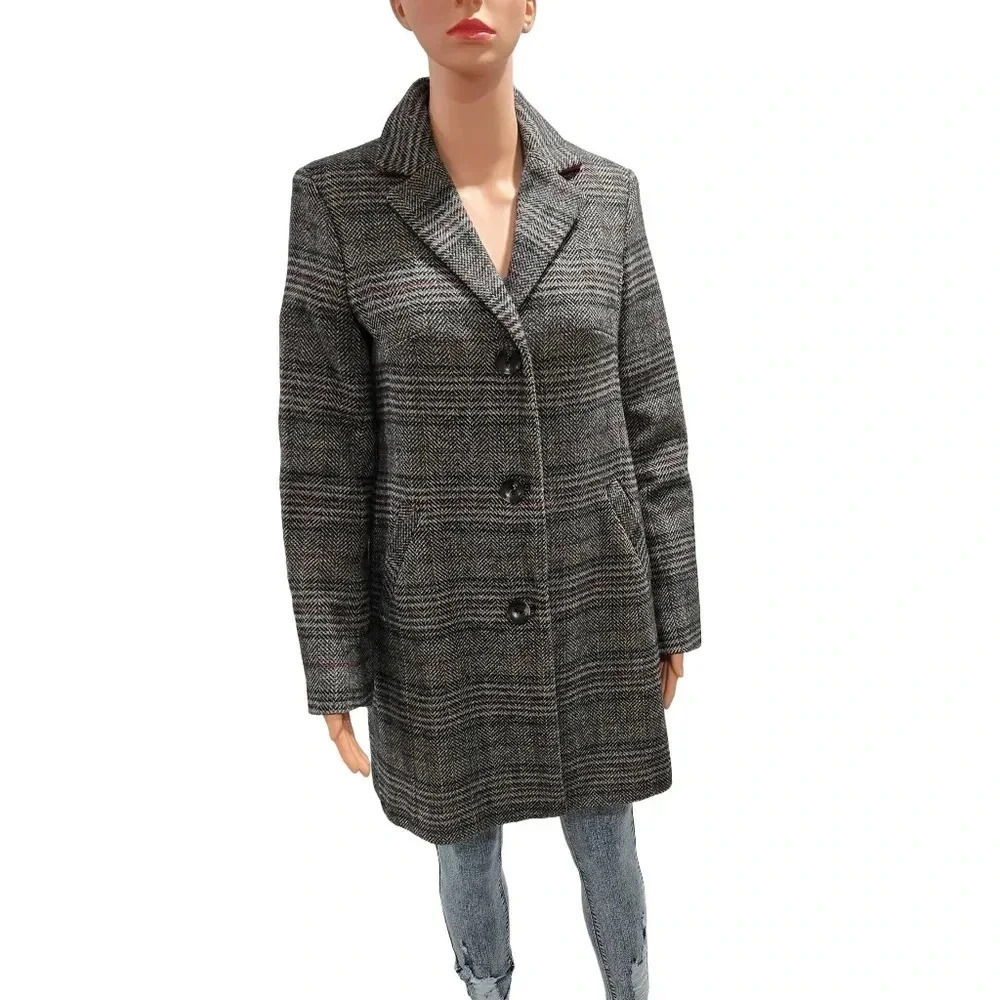 Maralyn & Me Women's Herringbone Long Coat - Picture 6 of 15